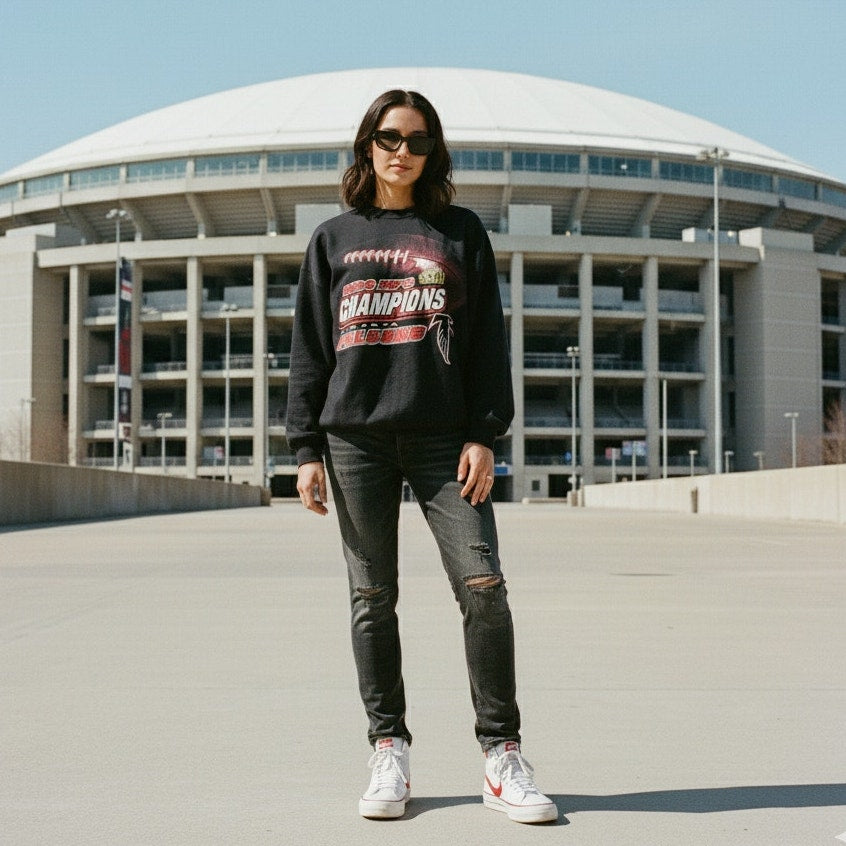 Vintage 1998 Atlanta Falcons NFC Champions Sweatshirt – Made in USA – Size Large