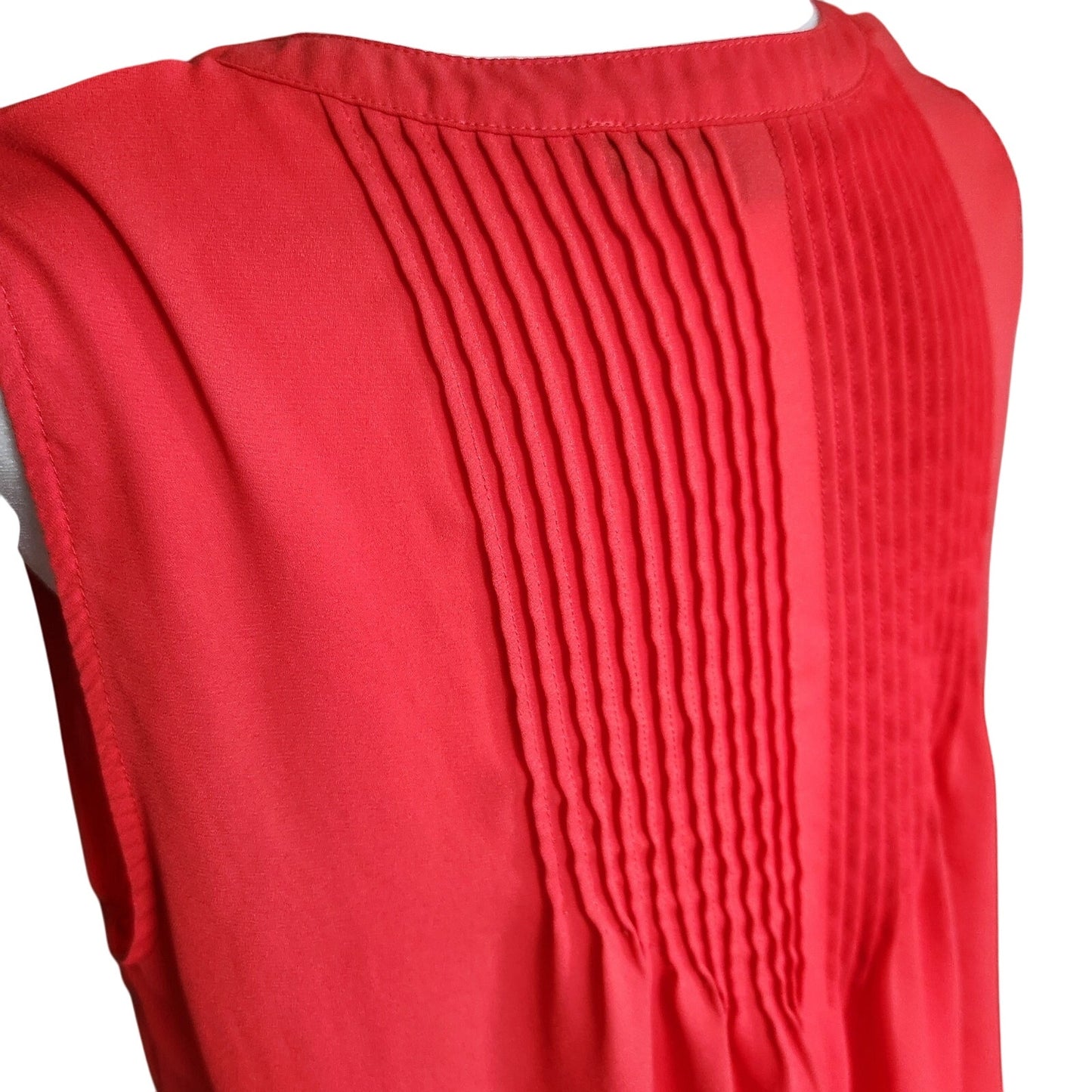 Rose & Olive Women's Orange Sleeveless Keyhole Lightweight Blouse Size L