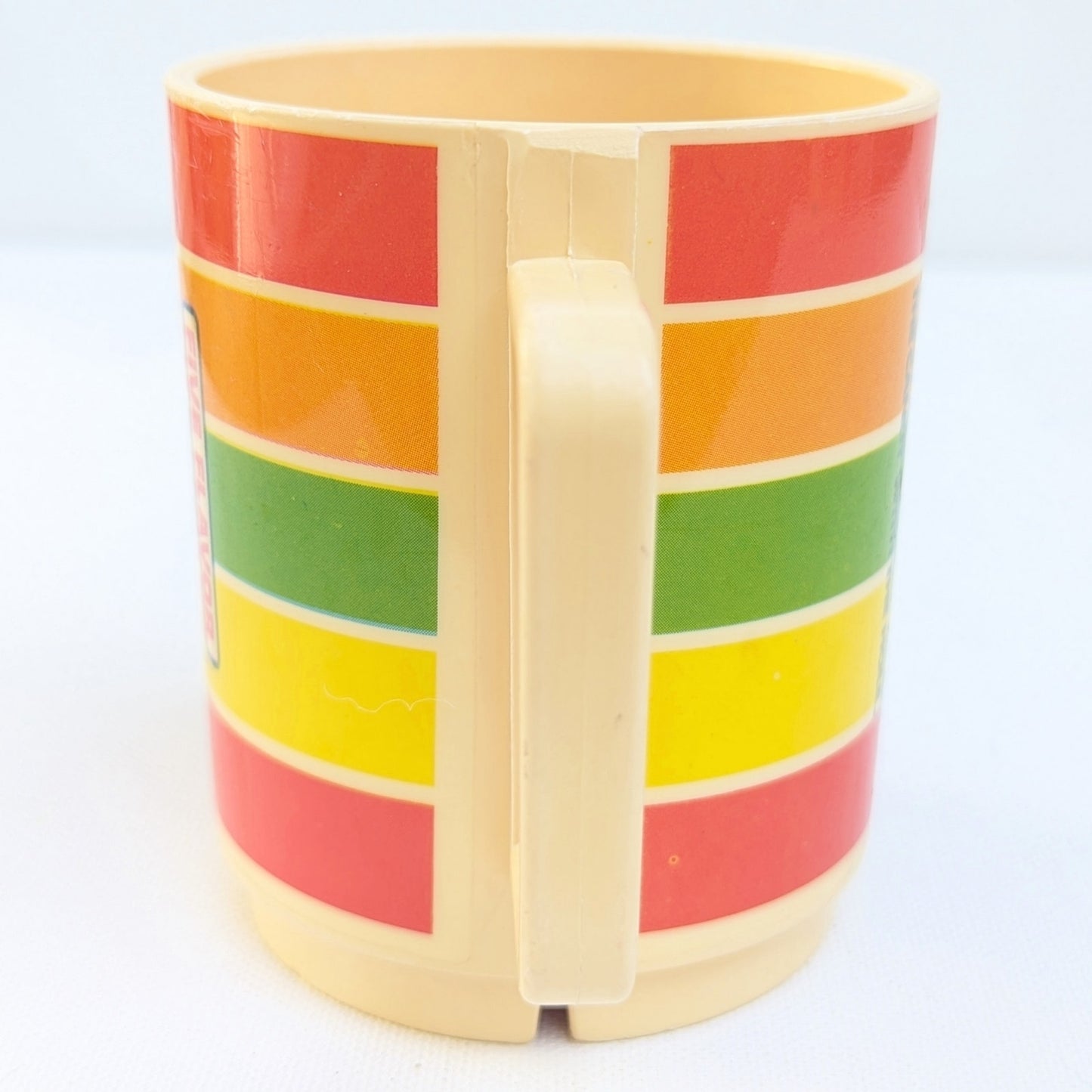 Vintage 1980s Lifesavers Five Flavor Promotional Mug – Retro Plastic Candy Cup – Bright Rainbow Home Kitchenware – Collectible Advertising Mug