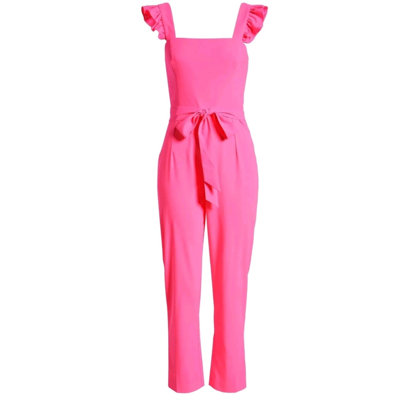 Lilly Pulitzer Women's Eppley Jumpsuit Flutter Sleeve Prosecco Pink | Size 14