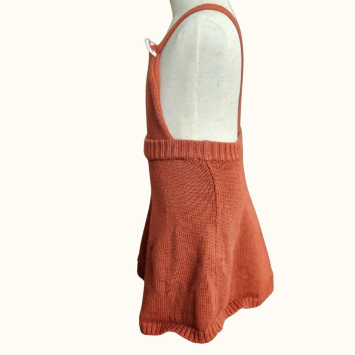 Knit Brown Bear Jumper Dress | Toddler Girls 2T 85 cm | 100% Cotton