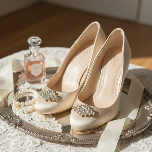 Mid-Century Bluette Rhinestone Shoe Clips | Made in France | Sparkling Crystal Cluster Shoe Ornaments