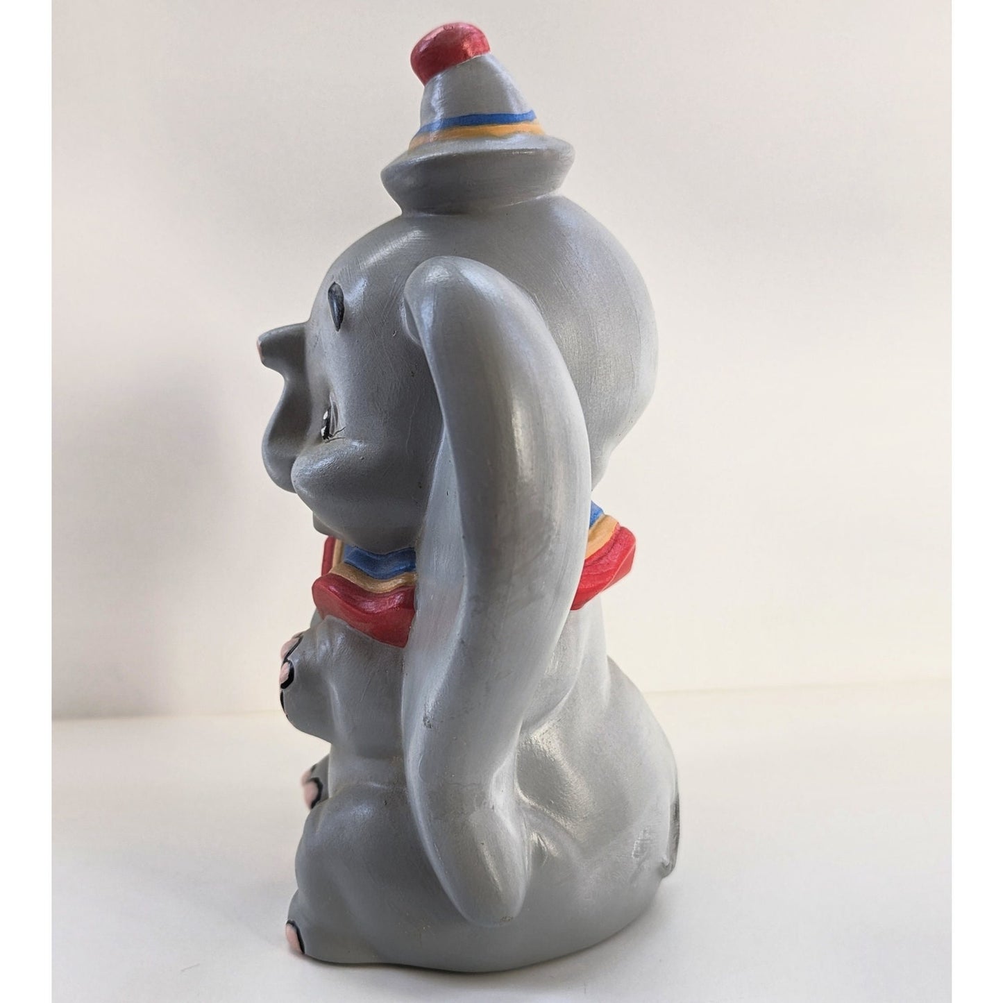 Vintage 1980s Walt Disney World Dumbo Figurine | Hand Painted Ceramic Collectible | 9" Disney Character Statue | Kids Home