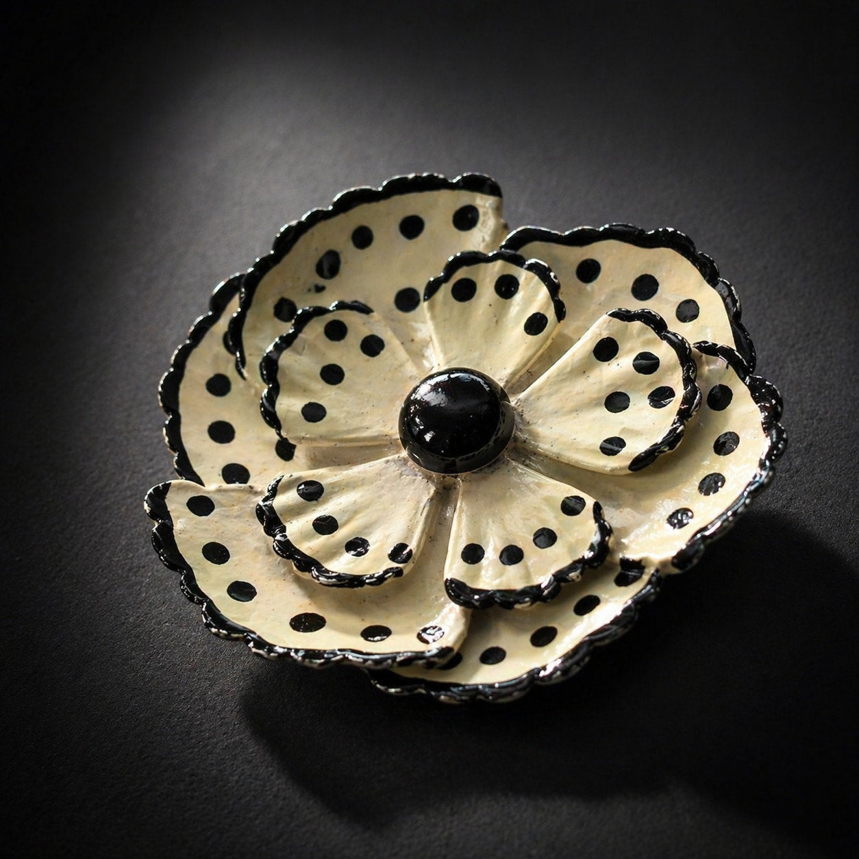 Vintage West Germany Enamel Flower Brooch