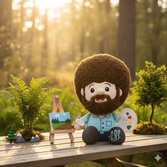 Bob Ross Big Head "Chill" Plush Doll – Fiesta Collectibles – Licensed Artist Toy