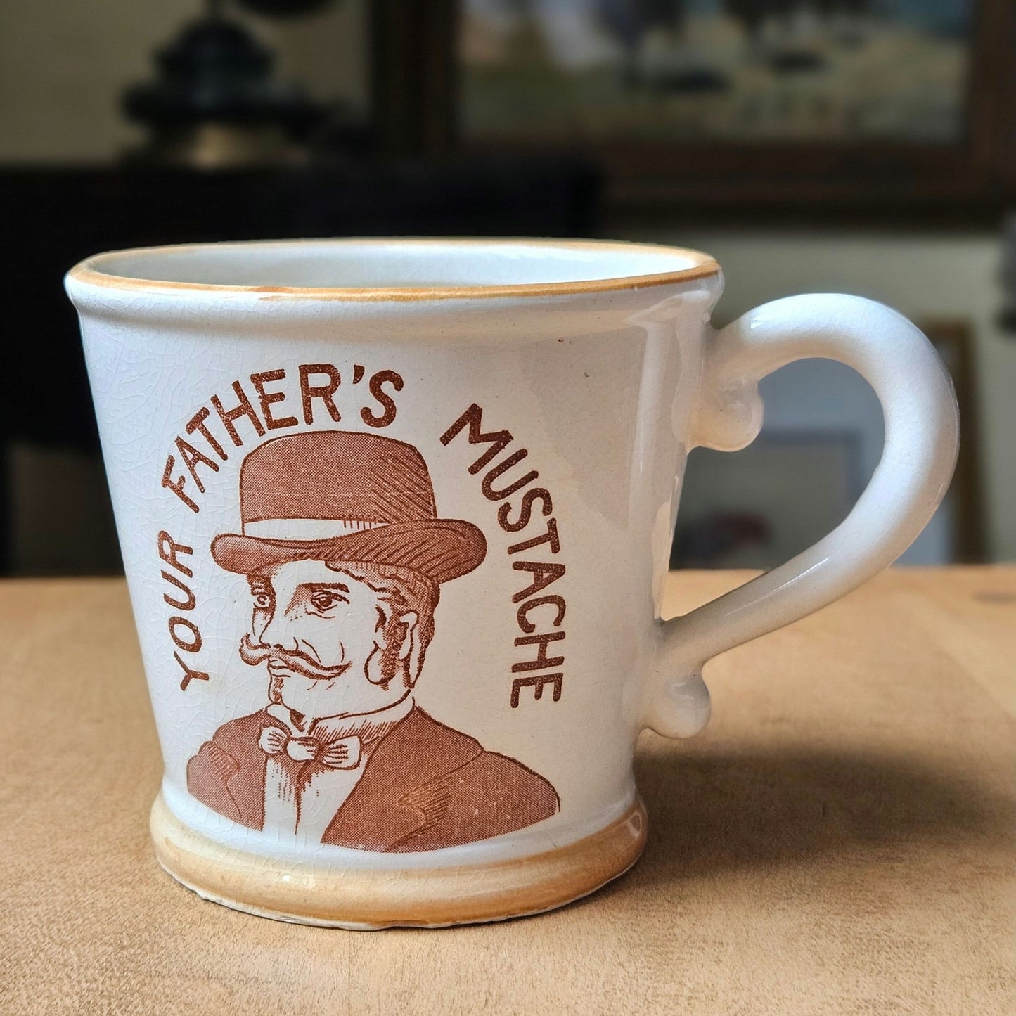 Vintage Mustache Guard Mug | 1960s “Not Your Father’s Mustache” Shaving Cup