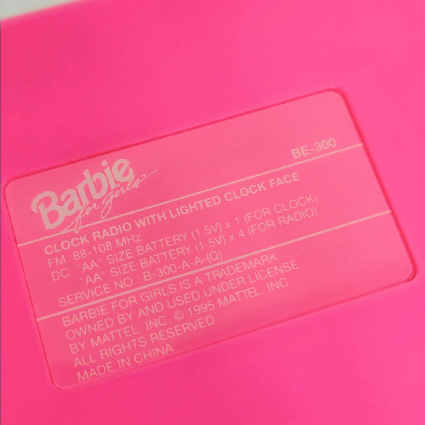 Vintage 1995 Barbie Clock Radio | Hot Pink / Purple Dopamine