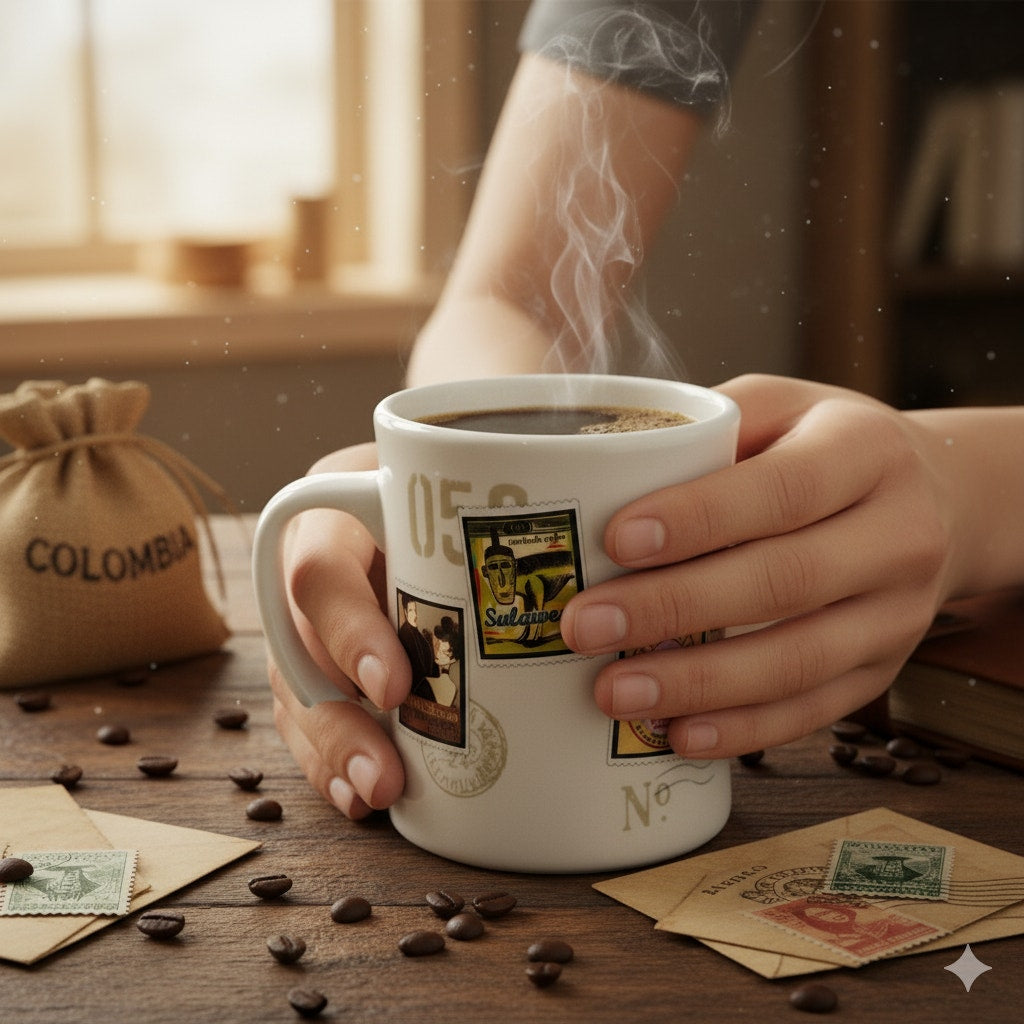 Vintage 2003 Starbucks Barista “Air Mail Stamp Series” Mug – Kenya • Espresso • Sulawesi • Colombia • Ethiopia • Viennese Blend