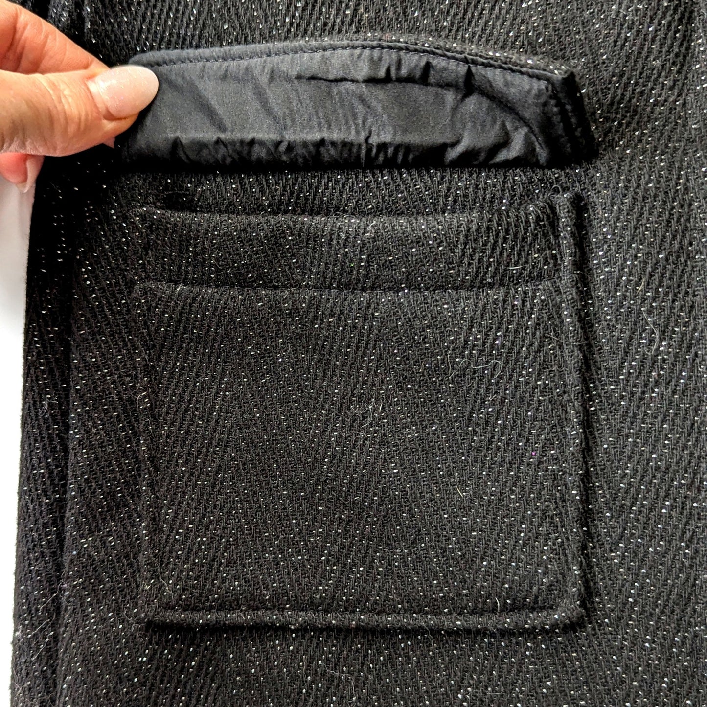 Baby Gap Toddler Girl’s Black Metallic Glitter Hooded Winter Toggle Coat Size 4