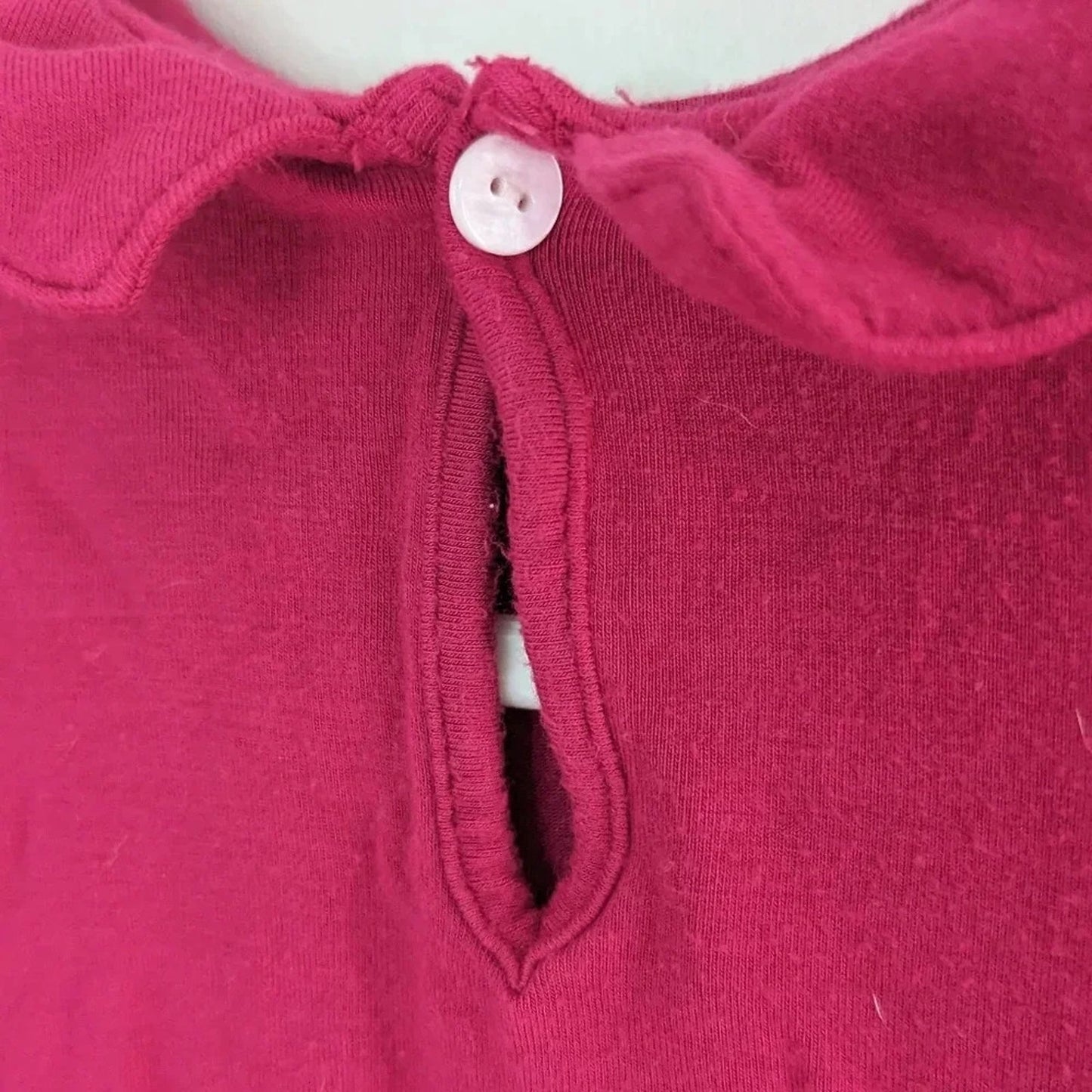 KicKee Pants Bamboo Long Sleeve Peter Pan Collar Tee – Raspberry Pink –Toddler Girls Size 3T