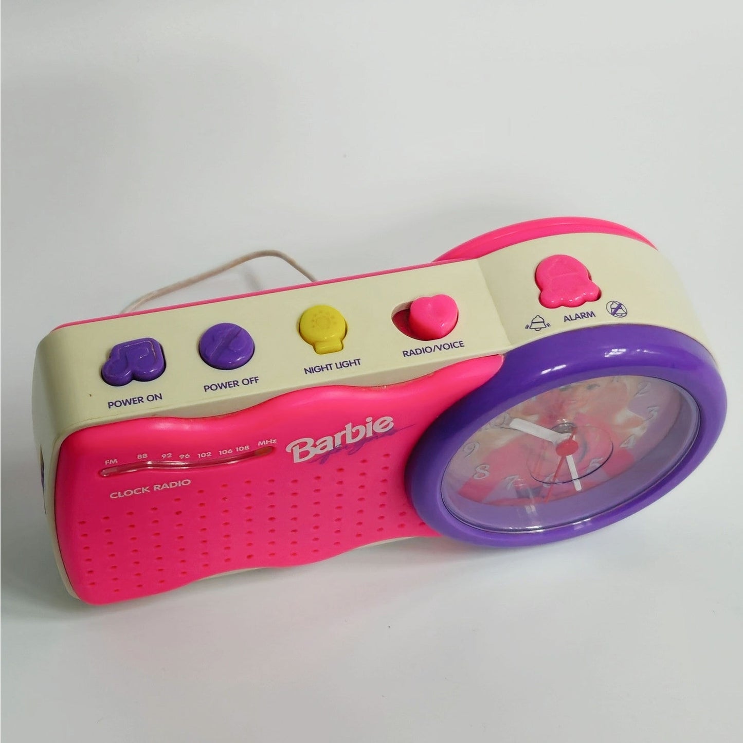 Vintage 1995 Barbie Clock Radio | Hot Pink / Purple Dopamine