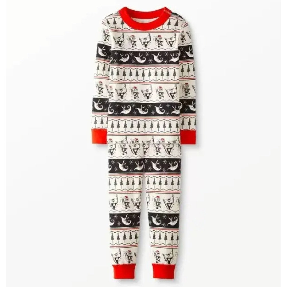 Disney's The Nightmare Before Christmas Halloween Fair Isle Long John Pajamas | Kids Size 8