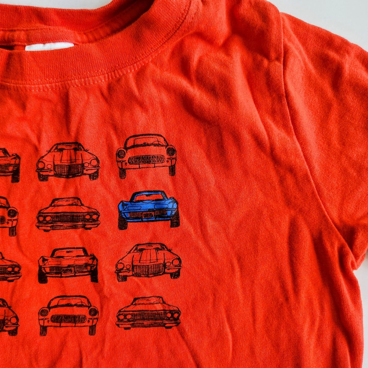 Hanna Andersson Kids Summer Transportation Tee Tangy Red Cars T-shirt Size 5 | 110 cm
