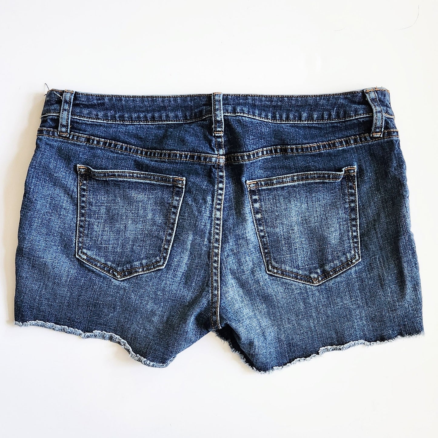 Gap Maternity Women's Dark Wash Indigo Frayed Denim Jean Cutoff Shorts Sizes 10 to 14