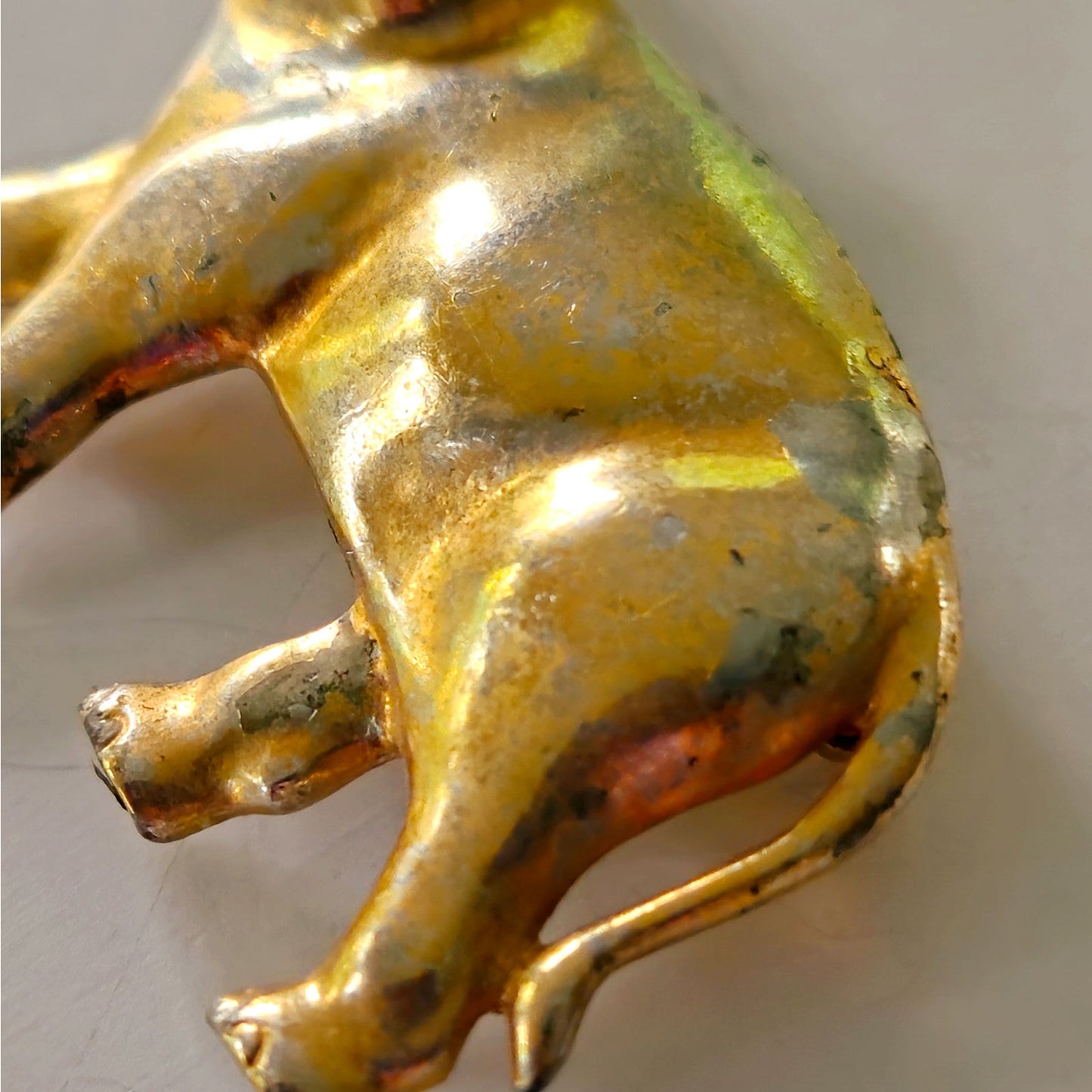Vintage Gold Tone Elephant Brooch