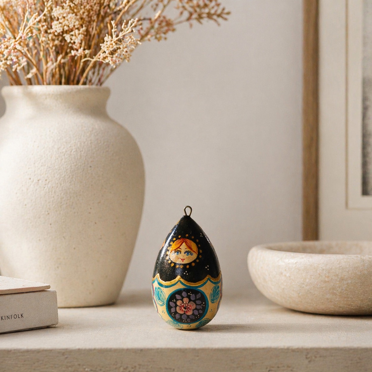 Vintage Hand Painted Russian Nesting Doll Ornament