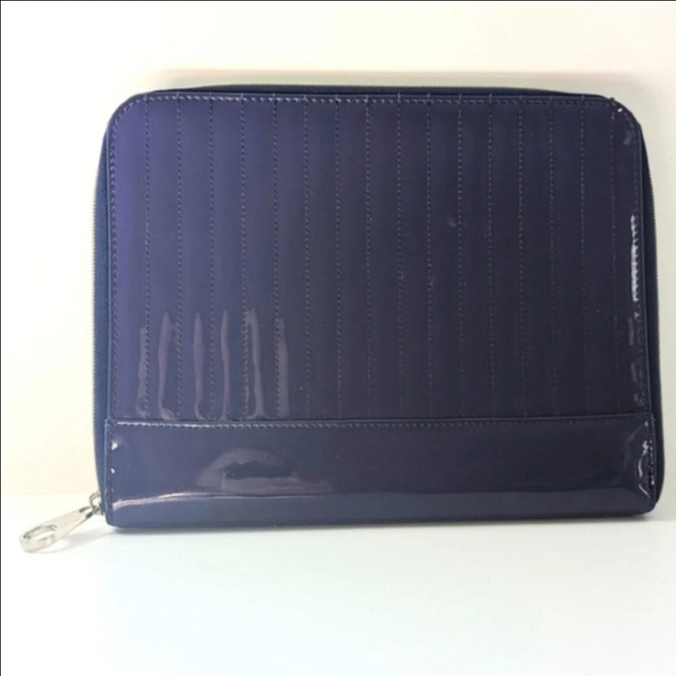 Ted Baker Quilted Patent Leather iPad Tablet Case Portfolio Purple Glossy | Women