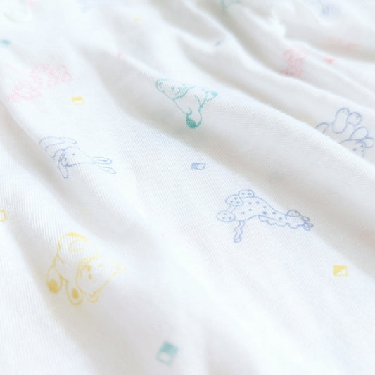 🍼 Vintage 1987 Stork Craft Infant Sleeper Gown – Pastel Animal Print | Size 0–3 Months | Baby Shower Gift | Collectible Nursery Wear