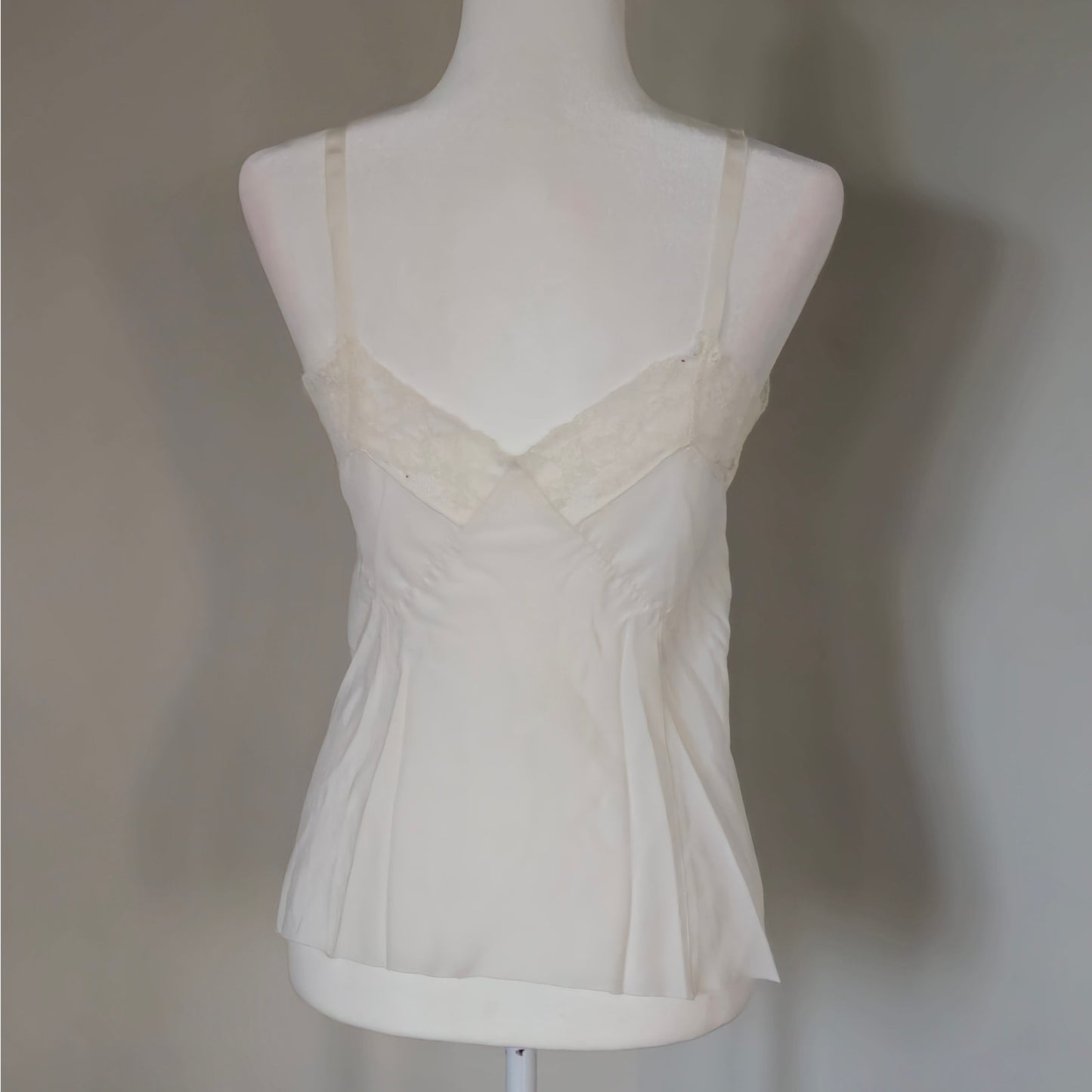 Vintage Barbizon “Bryn Fit” Lace-Trim Nylon Camisole | USA Made | c. 1960s
