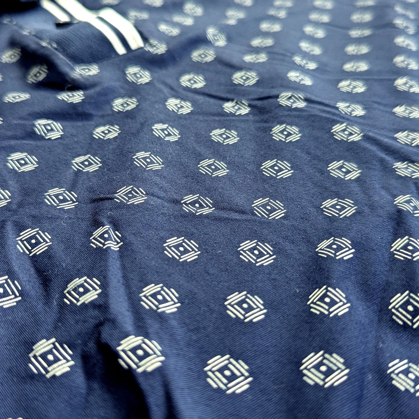 🐳 Vineyard Vines Women’s Performance Polo Navy Blue Geometric Print Size Large