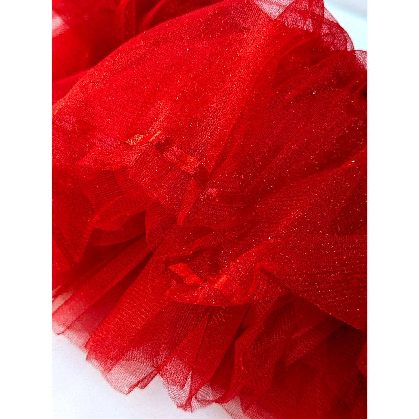 Red Shimmer Tutu Halloween Costume Kids Dress Up Girls S/M Up to Size 10 NIB