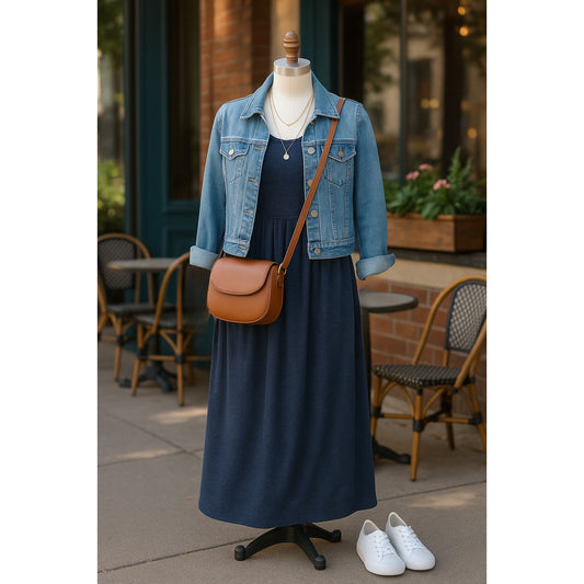 Matilda Jane Deep Water Blue Maxi Dress | Short Sleeve T-Shirt Style | Women's Size Small