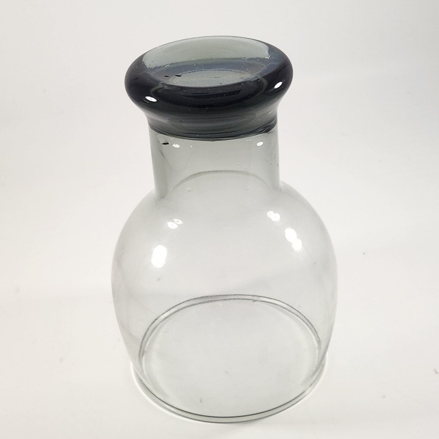 Vintage MCM Libbey Stax Smoke Gray Pedestal Glasses Retro Barware Set of 2