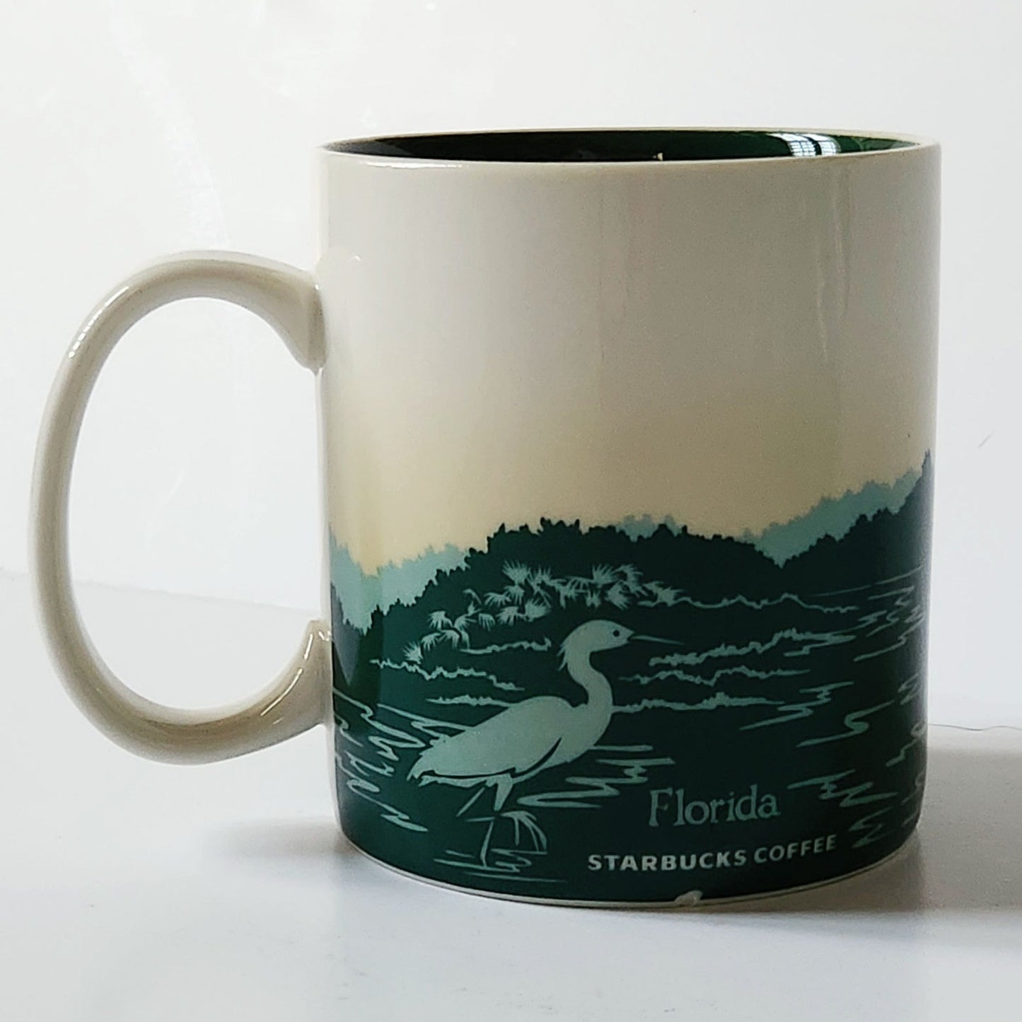 RARE Starbucks Florida Mug – 16 oz – Alligator & Heron Everglades Landscape – Collectible State Series