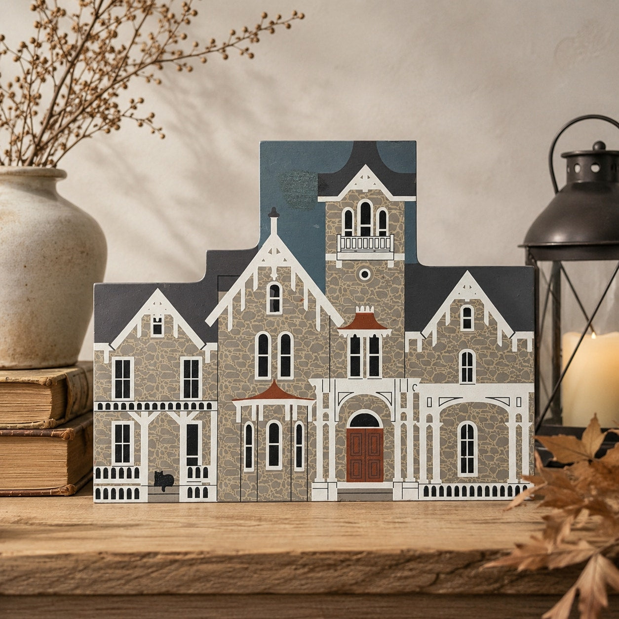 Cat’s Meow Village Haunted House Loch Aerie Mansion | 1992 Shelf Sitter | Signed 1999 | Vintage Home Collectible