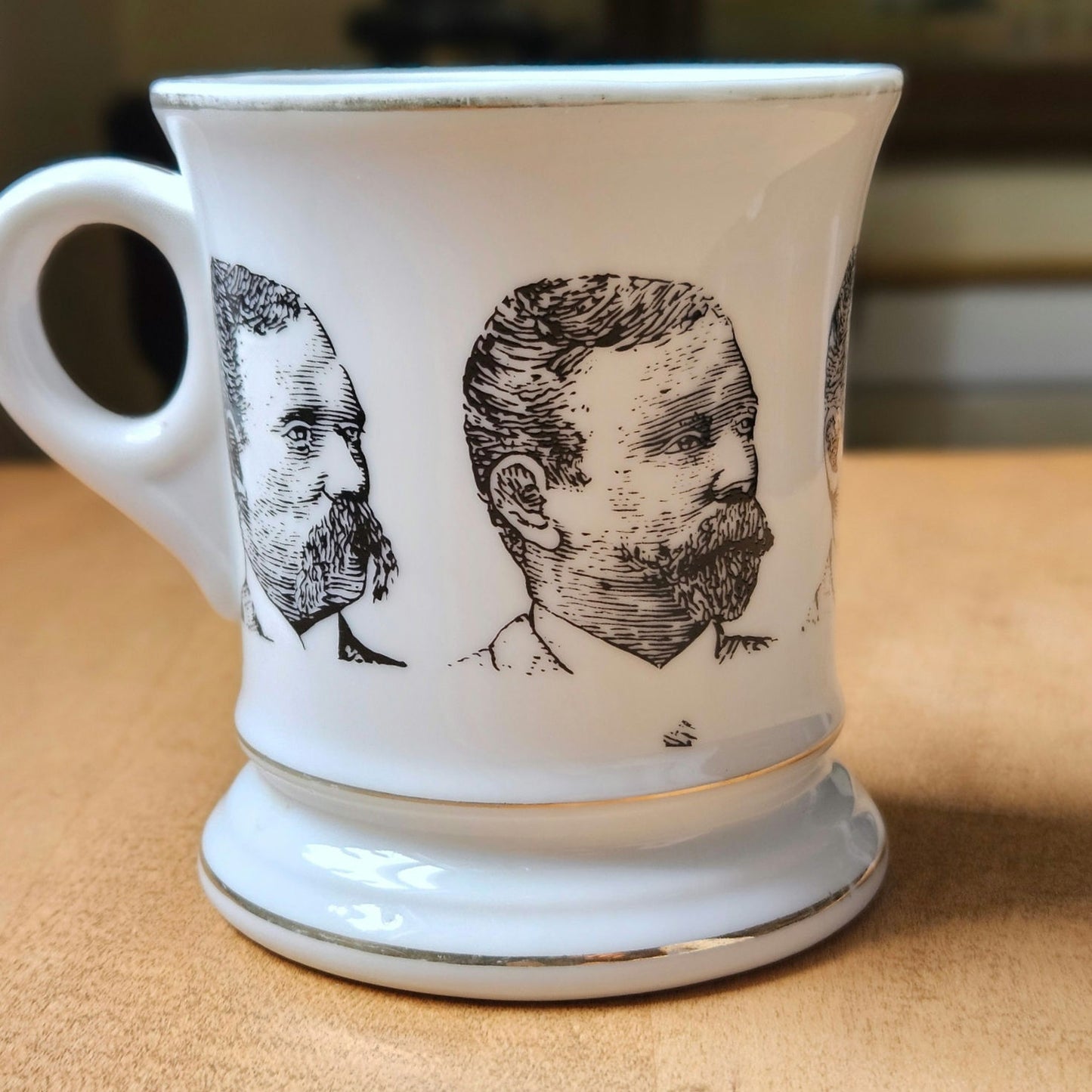 Vintage Mid-Century Viking Mustache Mug | 1960s–70s Pedestal Shaving Mug