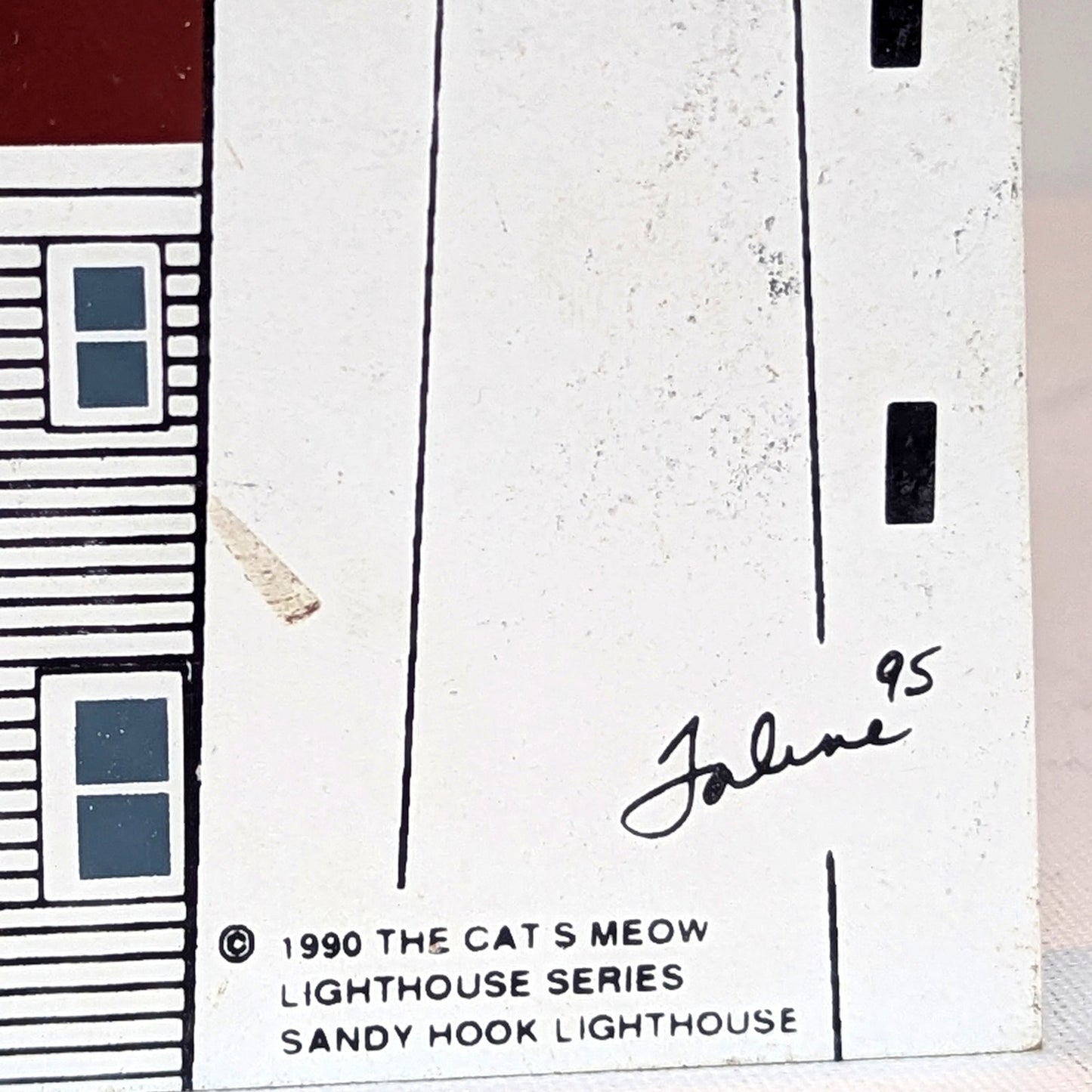Vintage Cat’s Meow Sandy Hook Lighthouse Shelf Sitter | 1990s New Jersey Signed