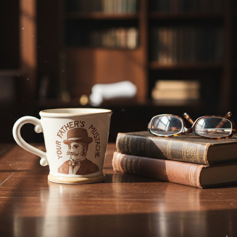 Vintage Mustache Guard Mug | 1960s “Not Your Father’s Mustache” Shaving Cup