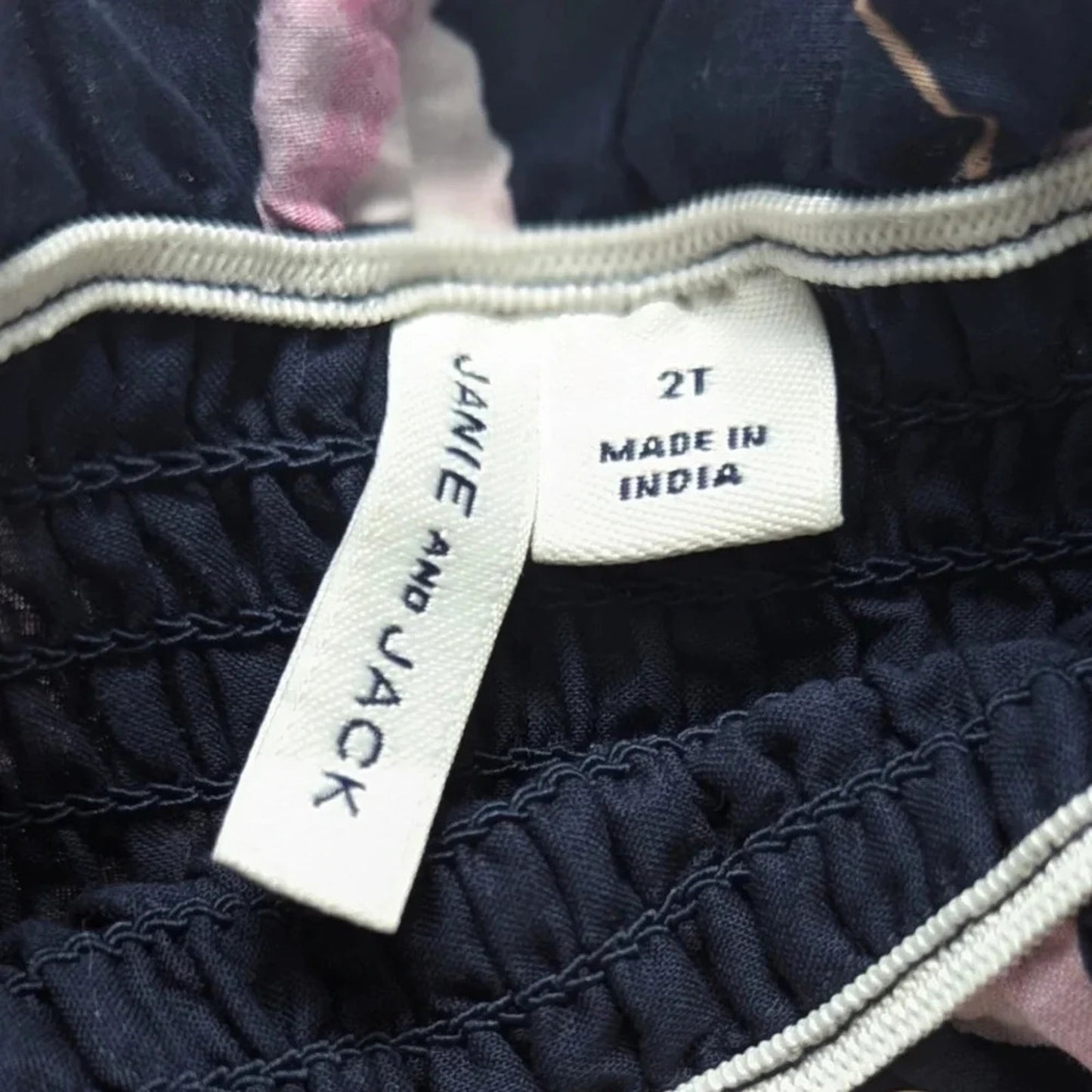 Janie and Jack Hannah Floral Smocked Sundress | Merchant Marine Navy Pink Floral | Toddler Girls Size 2T