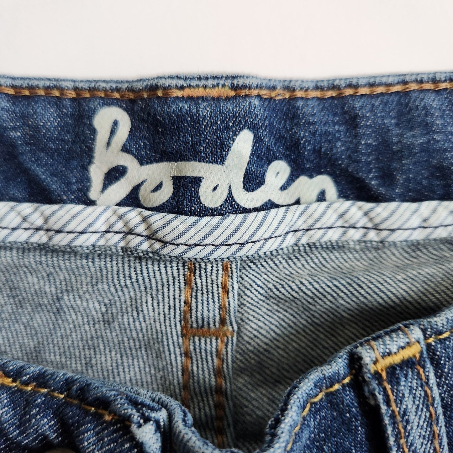 Boden Women’s High Rise Flare Jeans Size US 8L / UK 12L Dark Indigo Bootcut Denim