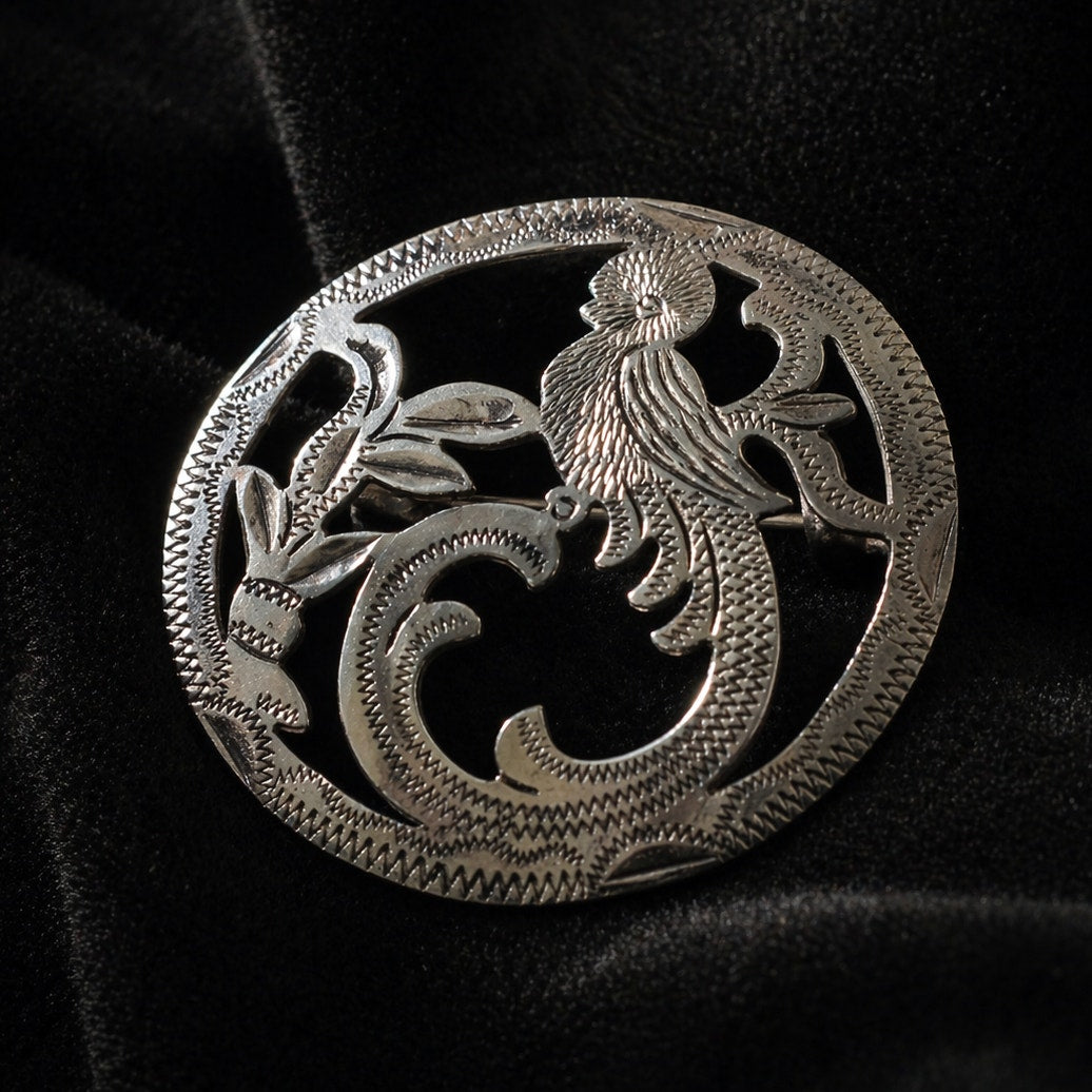 Vintage Guatemalan 900 Silver Bird Brooch