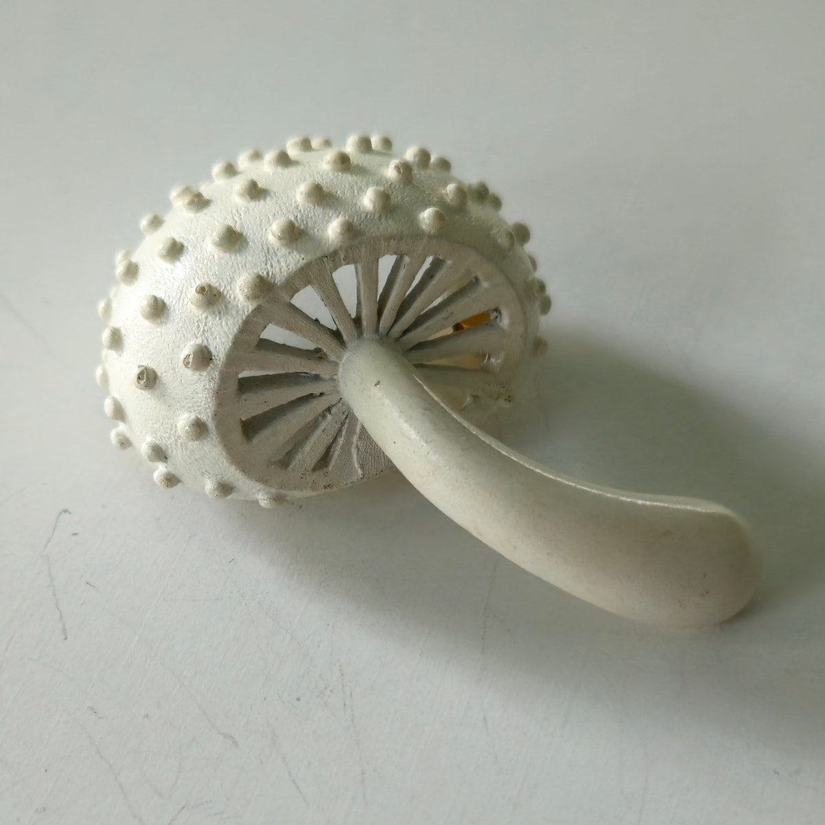 Vintage Monet White Mushroom Brooch