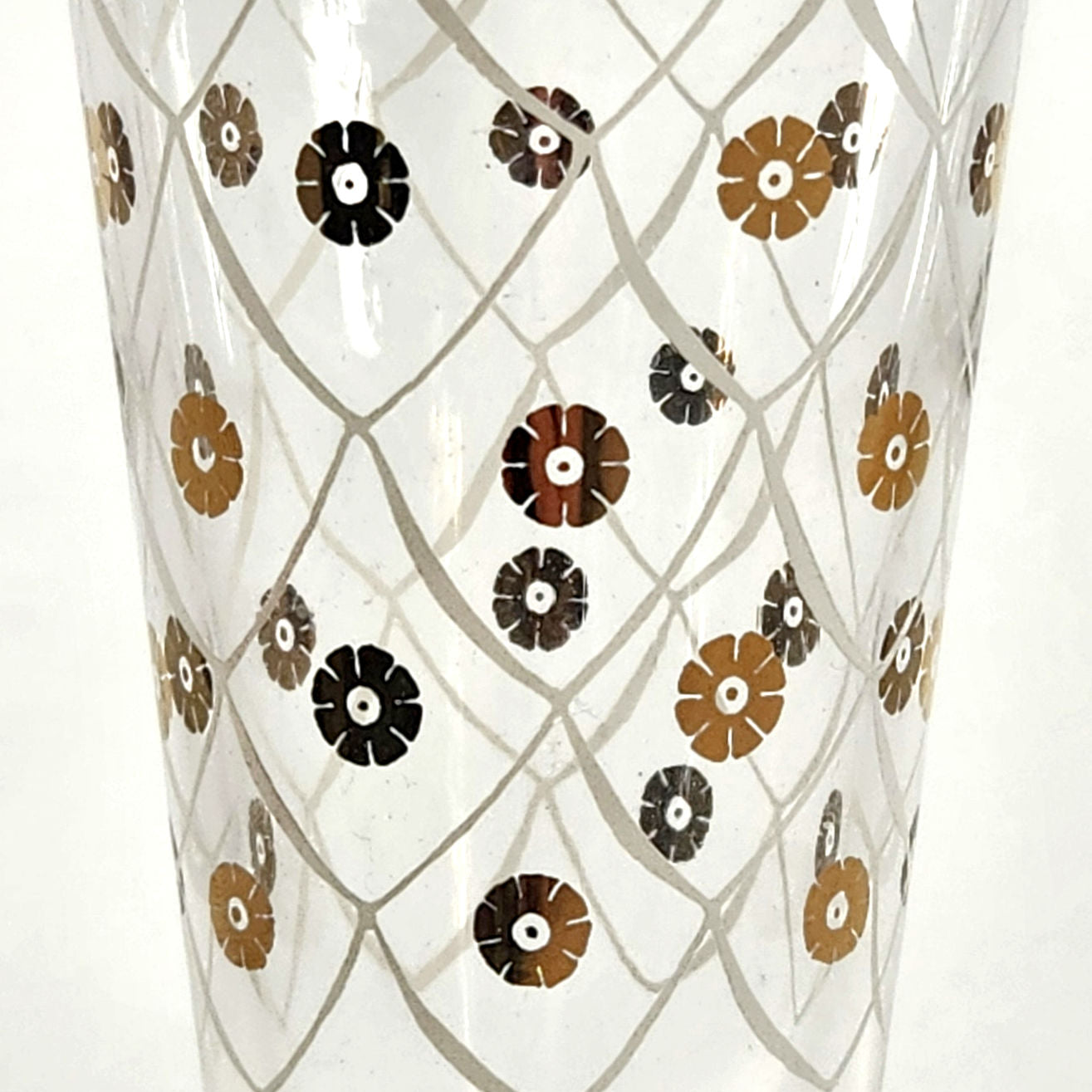 Set of 4 Vintage Aldon Greek Goddess Gold Atomic Barware Pilsner Glasses | MCM 1950s | Home Decor