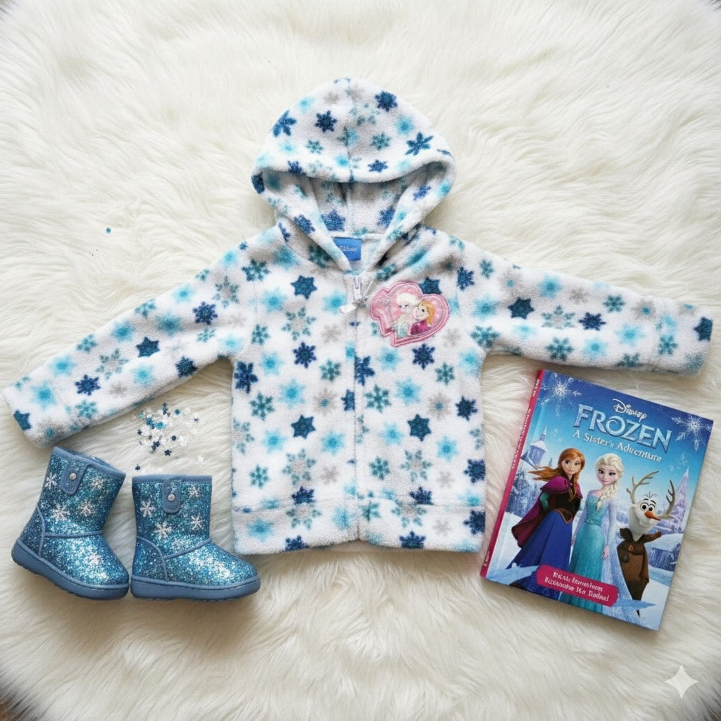 ❄️ Disney Frozen Elsa & Anna Fleece Hoodie Jacket | Toddler Girls Size 2T ❄️