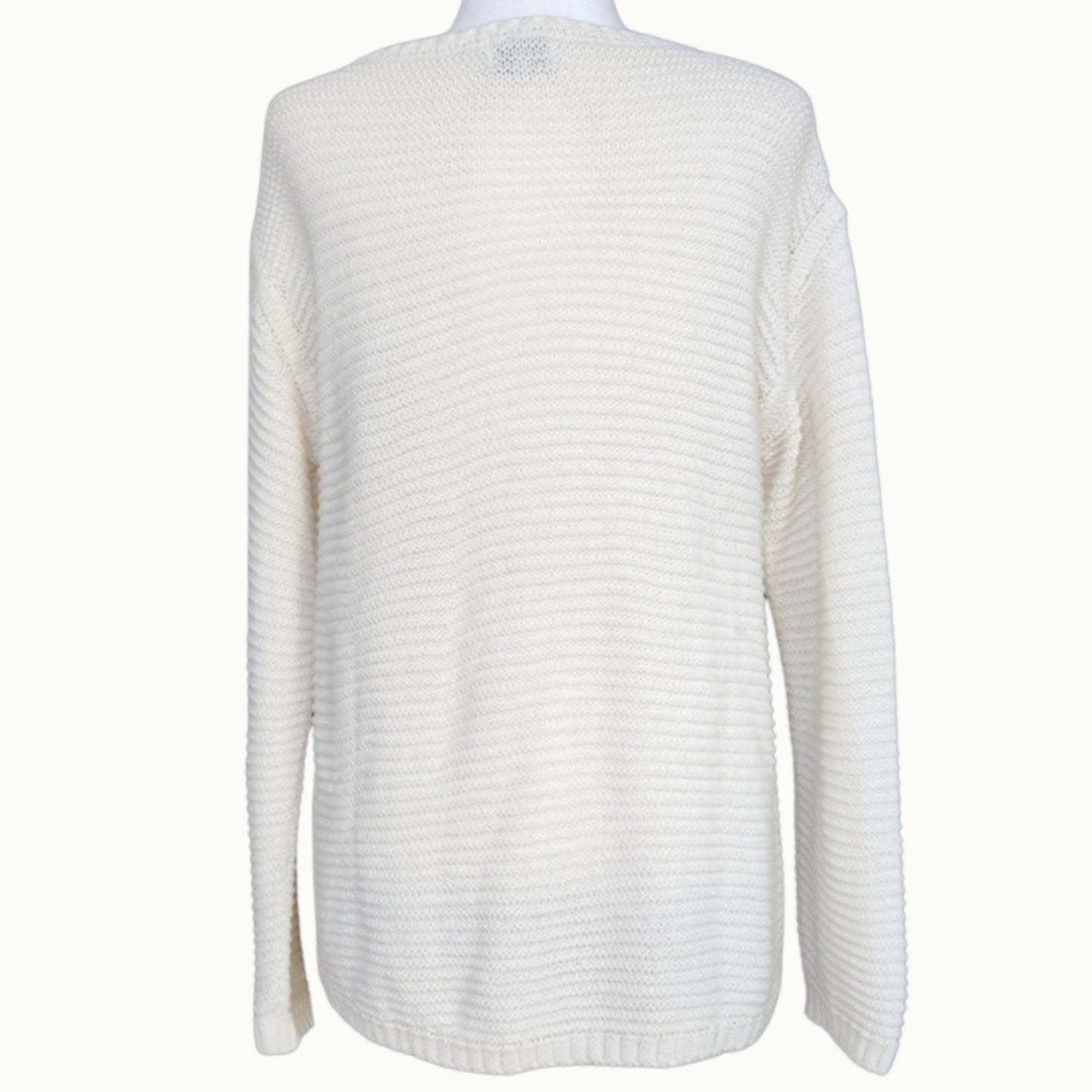 Cream Alpaca Blend Knit Sweater | Women's M | Made in Peru