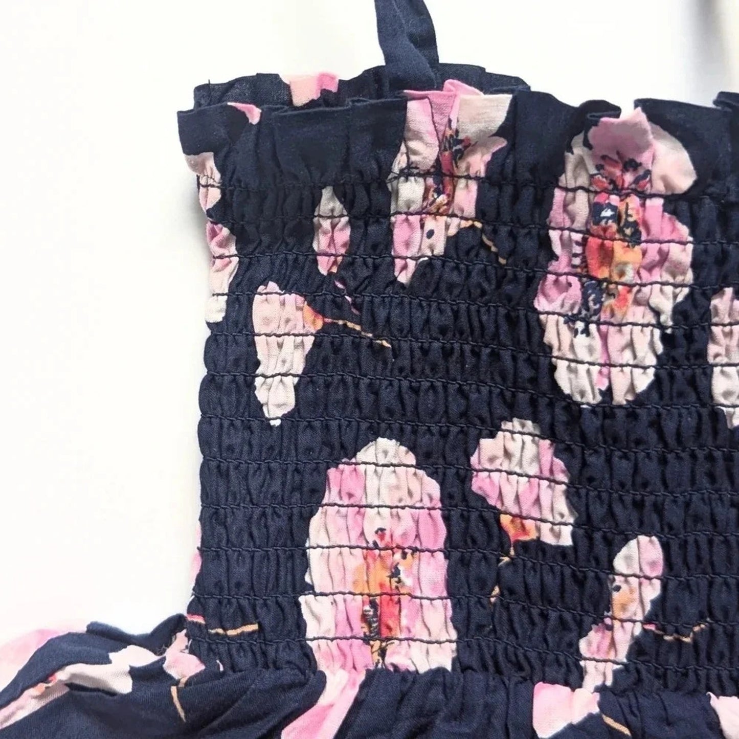 Janie and Jack Hannah Floral Smocked Sundress | Merchant Marine Navy Pink Floral | Toddler Girls Size 2T