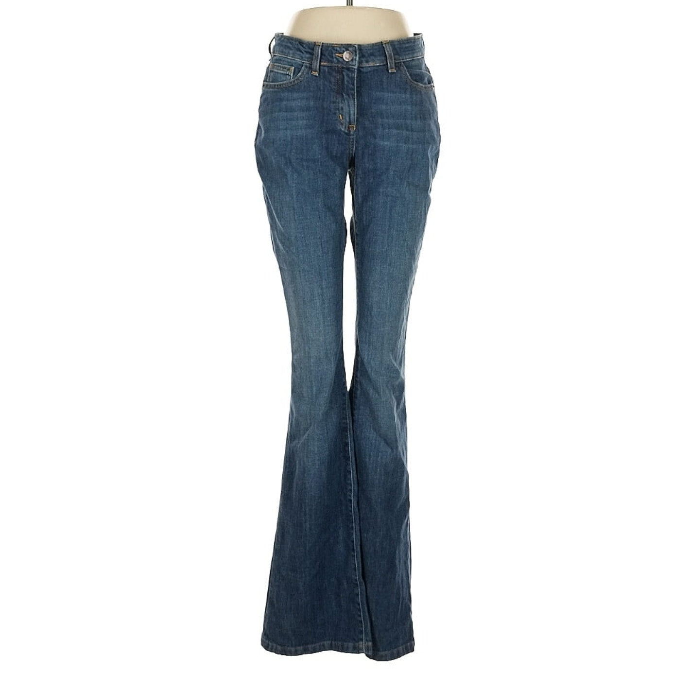 Boden Women’s High Rise Flare Jeans Size US 8L / UK 12L Dark Indigo Bootcut Denim