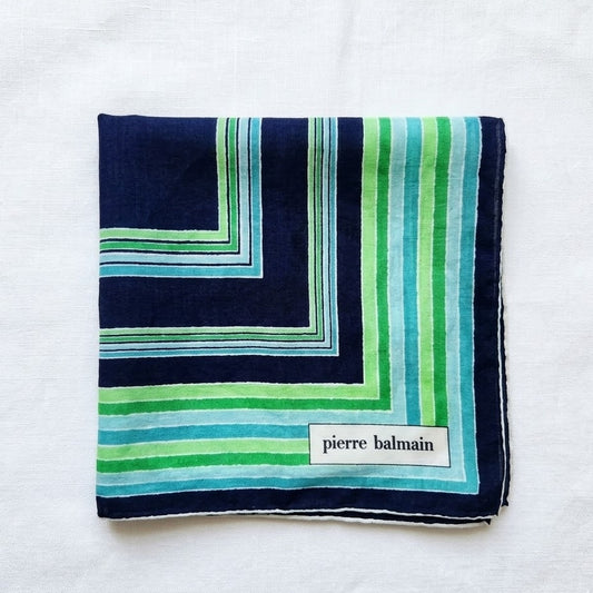 Vintage Silk Cotton Blend Pierre Balmain Scarf