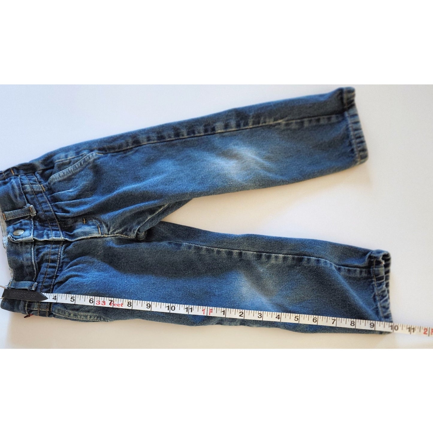 Vintage Lee 1980s Girls High Waisted Pleated Retro Denim Blue Jeans | Size 4T