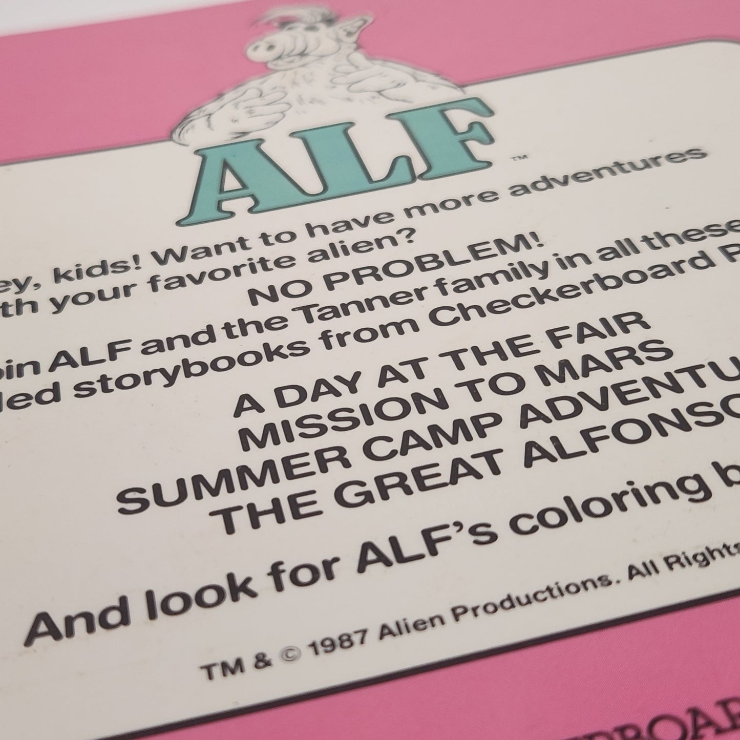Vintage 1987 ALF Book – Mission to Mars – Checkerboard Press | 1980s Nostalgia