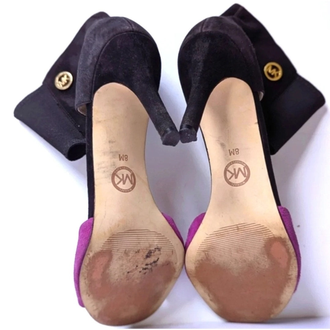 Michael Kors Sivian Bootie Suede Pomegranate Stiletto 4.5” Heels Size Women 8 M