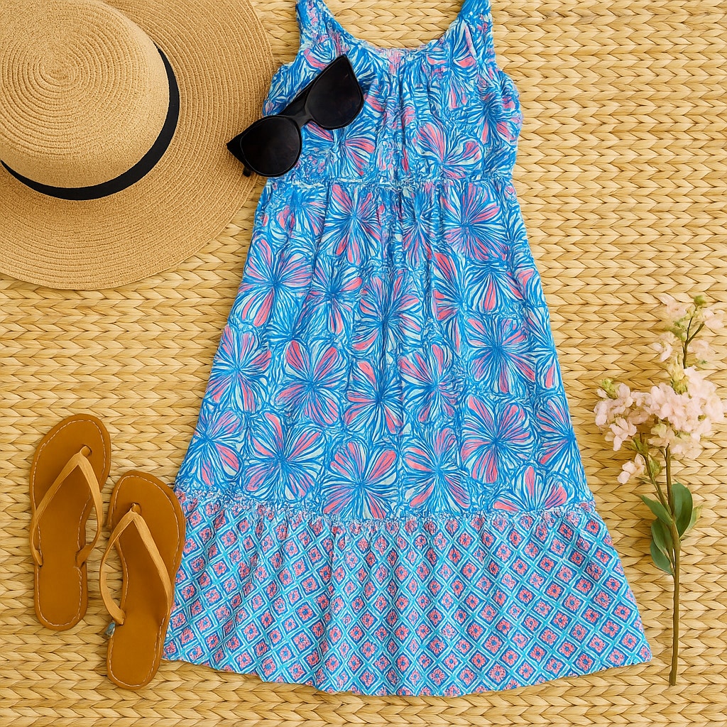 Lilly Pulitzer for Target Girls Sleeveless My Fans Maxi Dress – 20th Anniversary Collection – Size XS