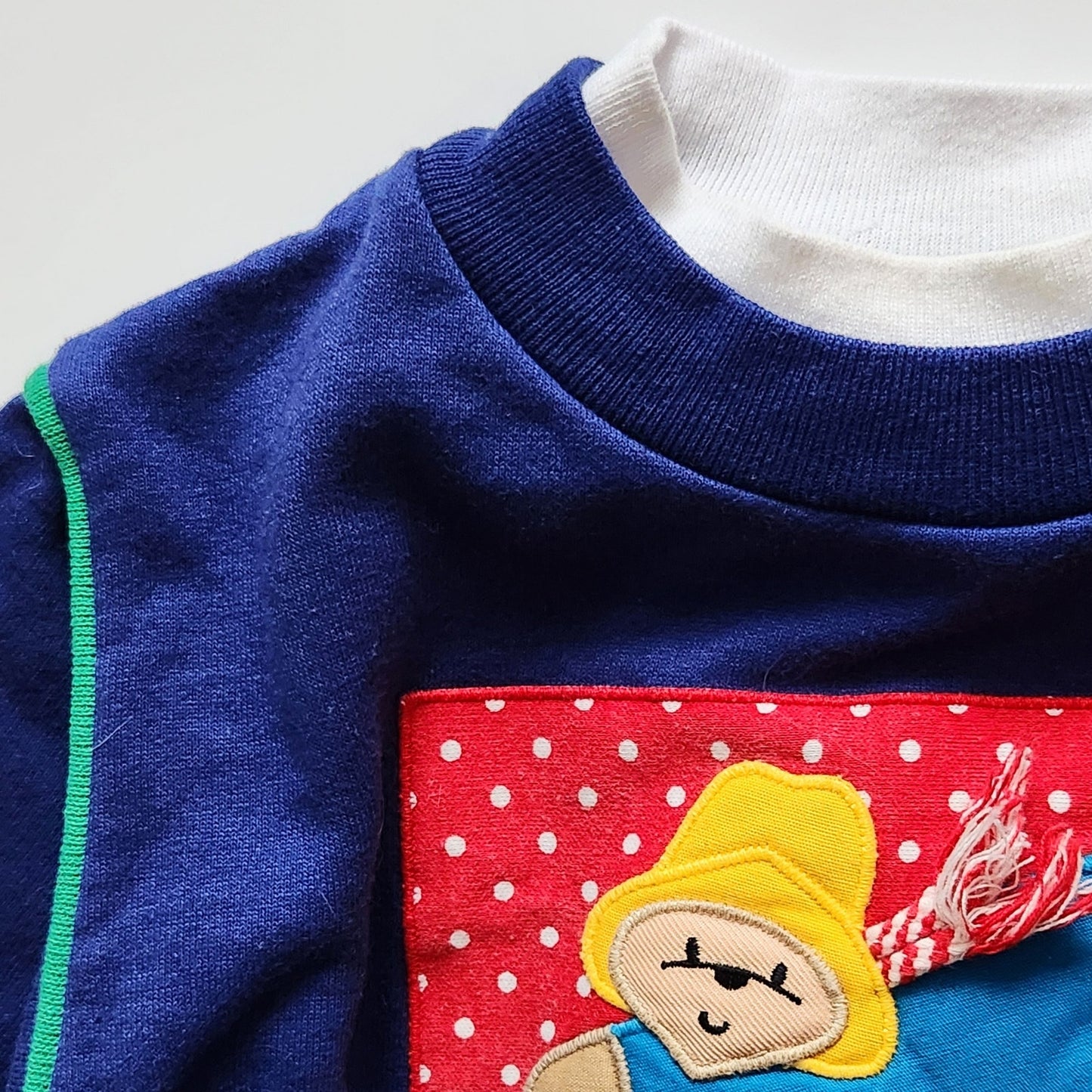 Paddington Bear Vintage 1990s Toddler Girls Blue Sweatshirt Dress Winter Sledding Applique Size 3T